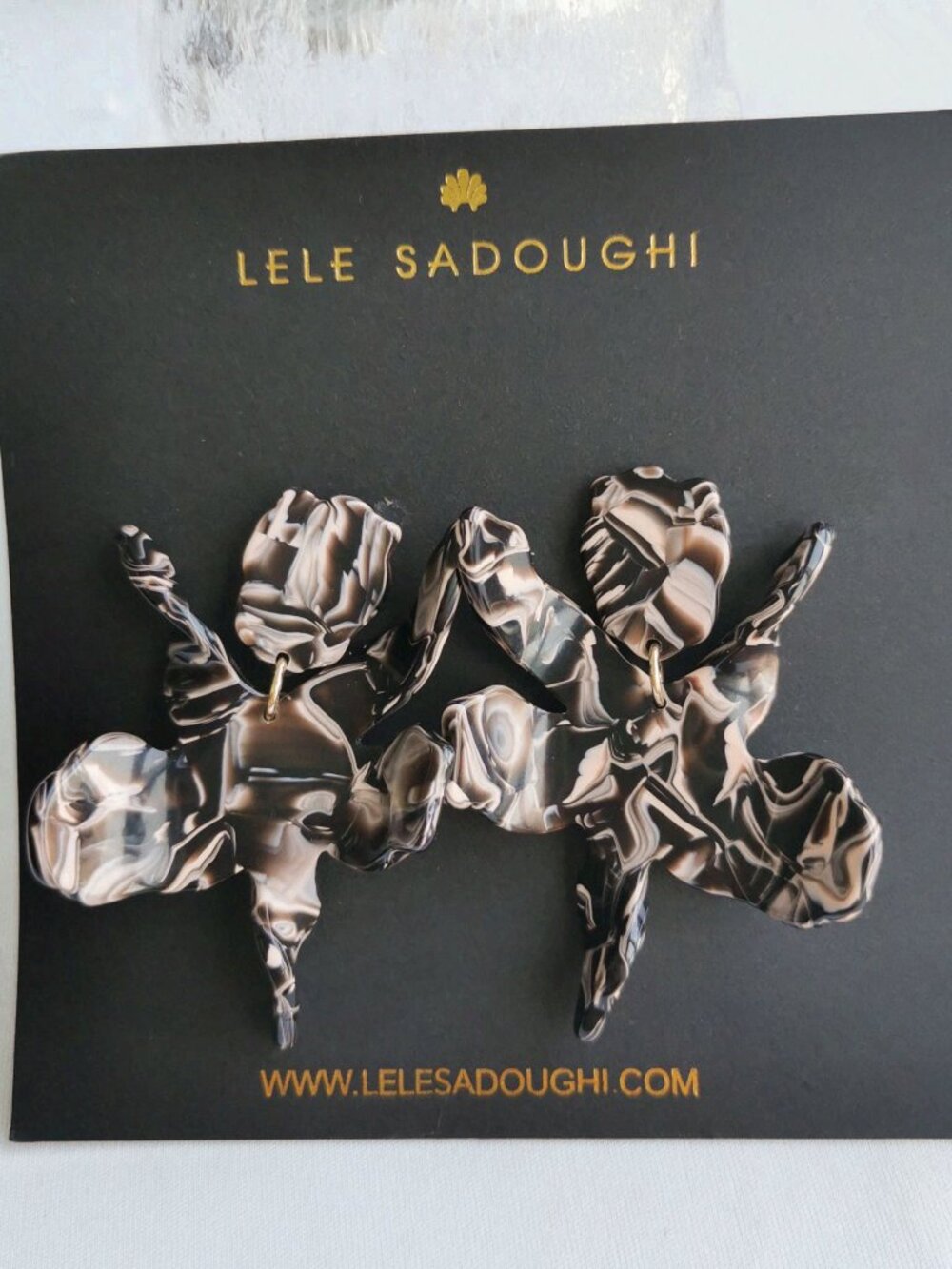 Lele Sadoughi Small Paper Lily Earrings & Maple